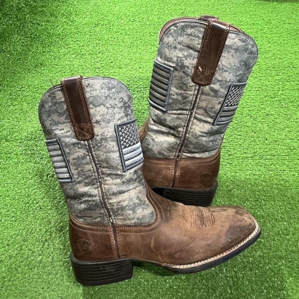 Ariat Western Boots 8.5 EE (extra Wide) Marpat Digi Camo‎ US Flag Patriot Boots